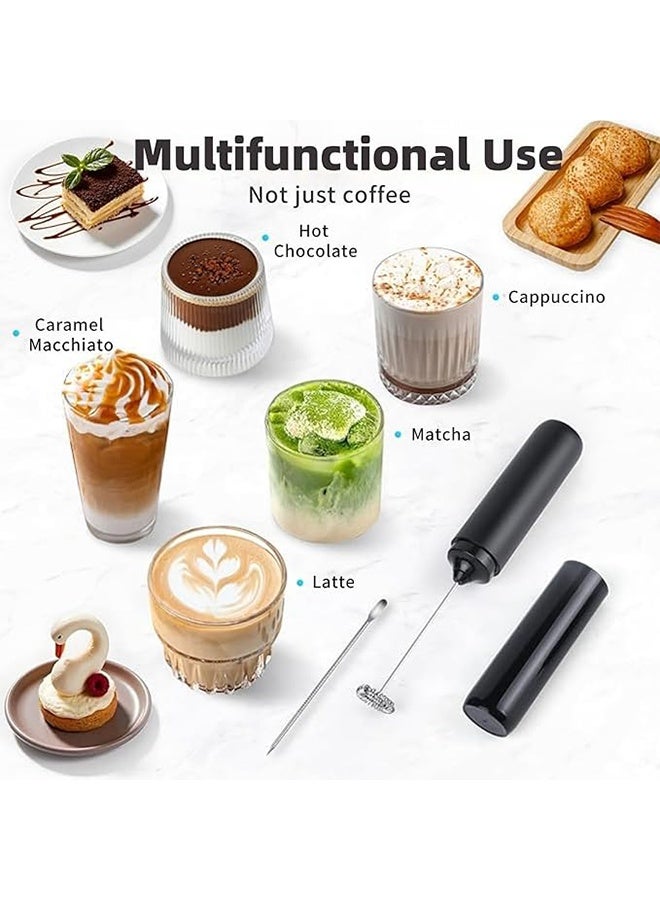 HAVEN Rechargeable Milk Frother Handheld with Cover, USB-C Charging Handheld Foam Maker, Portable Hand Frother Wand Drink Mixer for Matcha Lattes Cappuccino, Kitchen Baking, Black - Image 4